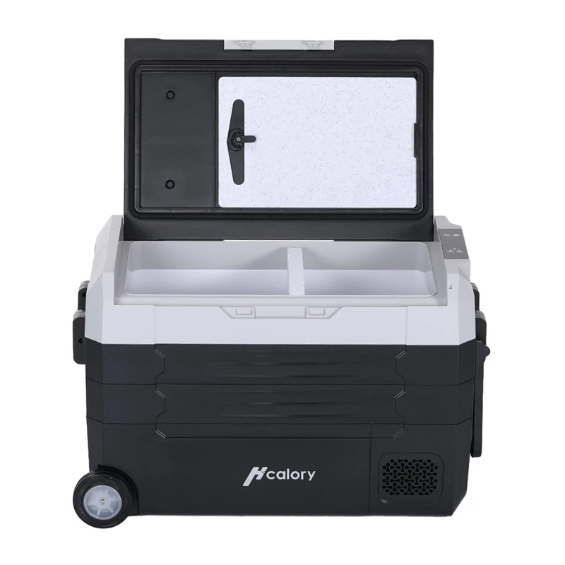 HCALORY D55M+ autojäähdytin Bluetoothilla, 55L, kompressori, -20°C - +20°C, DC 12V/24V, AC 100-240V, musta