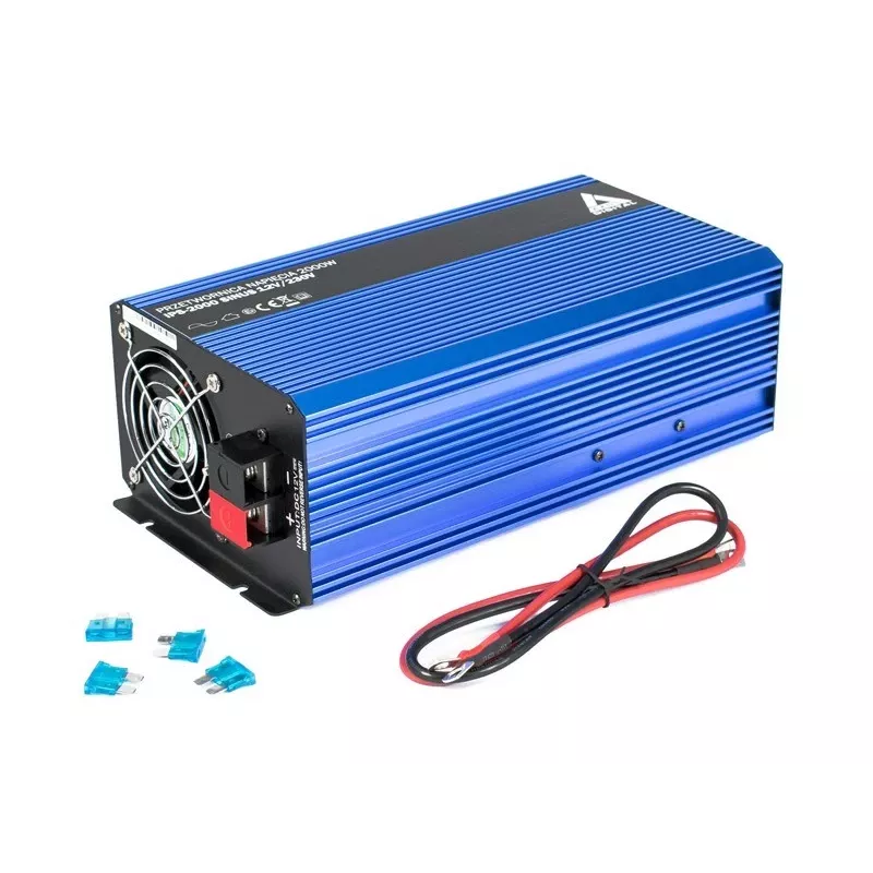 AZO Digital 12 VDC / 230 VAC -muunnin SINUS IPS-2000S 2000W puhdas siniaalto -vaihtosuuntaaja