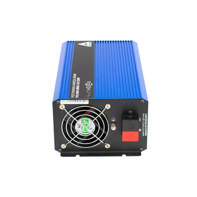 AZO Digital 12 VDC / 230 VAC -muunnin SINUS IPS-2000S 2000W puhdas siniaalto -vaihtosuuntaaja