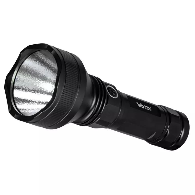VAYOX VA0109 taktinen akkukäyttöinen taskulamppu, 1900 lm, 20 W, 5000 mAh, USB-C, IPX5