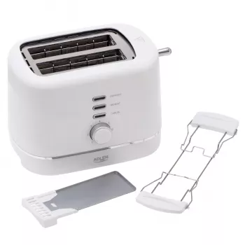 Adler AD 3224 valkoinen leivänpaahdin 750W 2 rakoa
