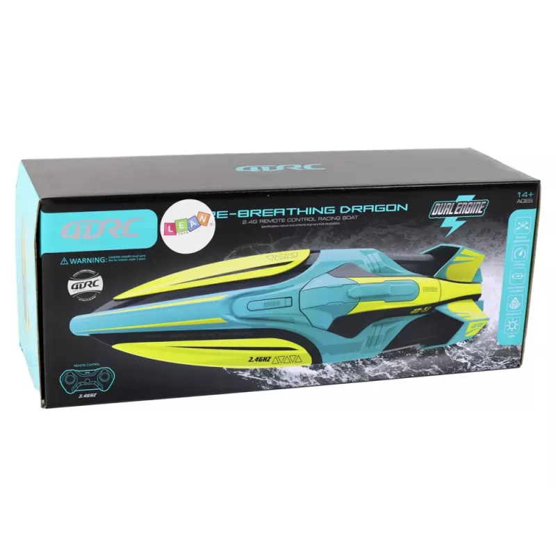 LEAN TOYS RC-vesivene 2.4G keltainen-turkoosi vedenpitävä kauko-ohjattava