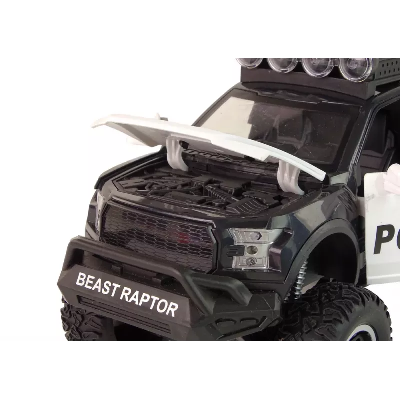 LEAN TOYS Maastoauto Raptor poliisi avautuva ovi ääni valo