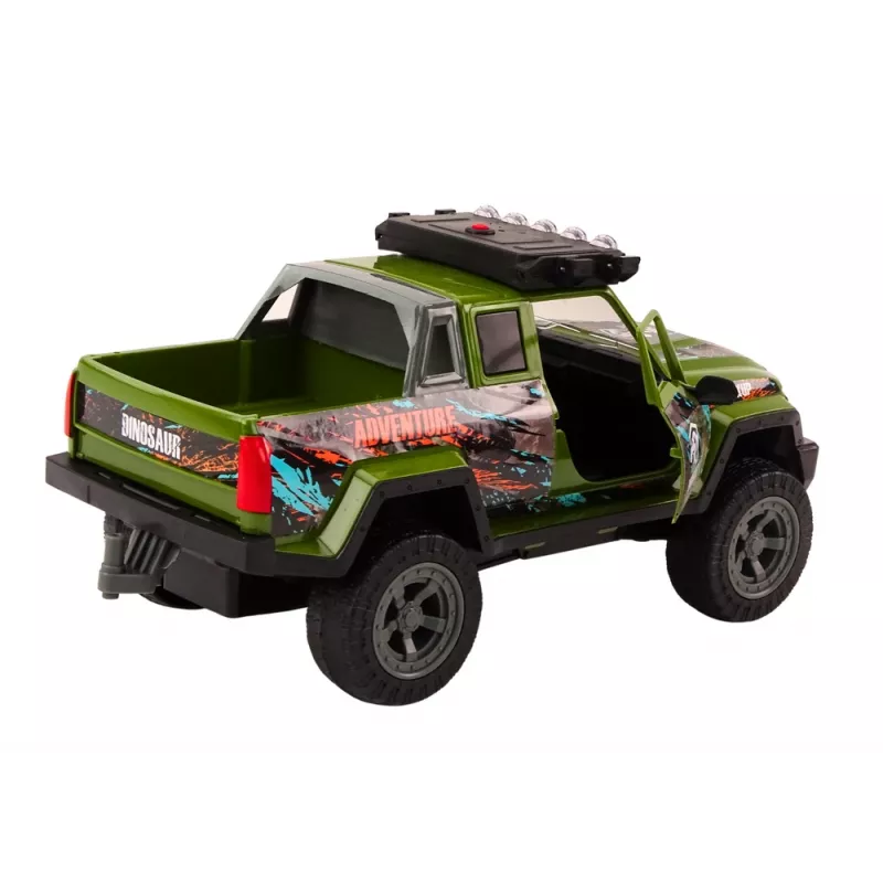 LEAN TOYS Maasto metsästysauto Hunter dinosaurus valot äänet vihreä