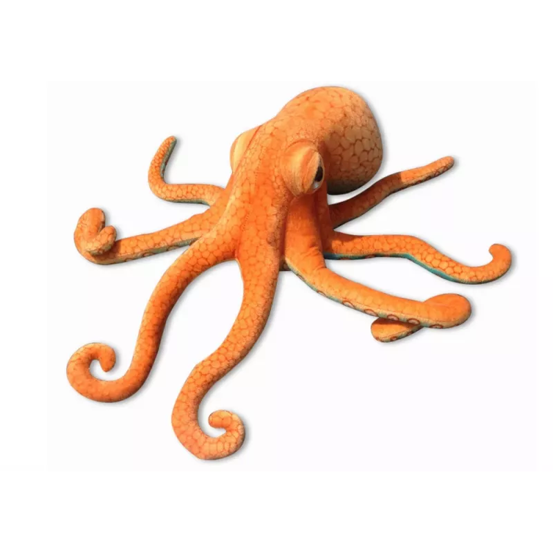 LEAN TOYS pehmo-mustekala pehmolelu maskotti oranssi 55 cm