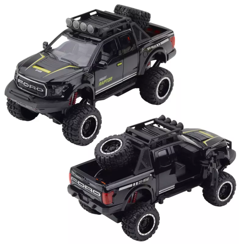 LEAN TOYS maastoajoneuvo Raptor avautuvilla ovilla, veto, valot ja äänimix