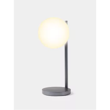 Lexon Bubble Lamp LED-työpöytävalaisin 15W Qi-laturilla, gunmetal