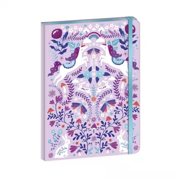 Janod Unicorn Dreamland muistikirja kuminauhalla, 6+