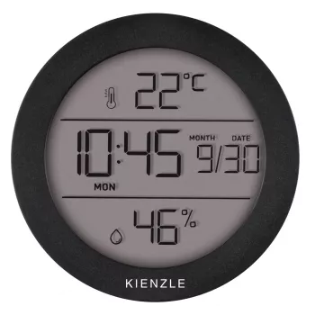 Kienzle lämpö-kosteusmittari pyöreä analoginen - ruostumaton teräs - hopea