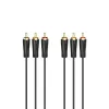 HAMA 3x RCA - 3x RCA audio-/videokaapeli 3 m, kullatut liittimet