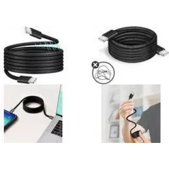 LogiLink CU0232 magneettinen USB-C–USB-C-kaapeli, USB 2.0, 100W, 1,5 m, musta