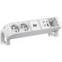 BACHMANN DESK2 ALU WHITE 2xUTE 1xCM 1xUSB A/C 22W 0,2 m GST18