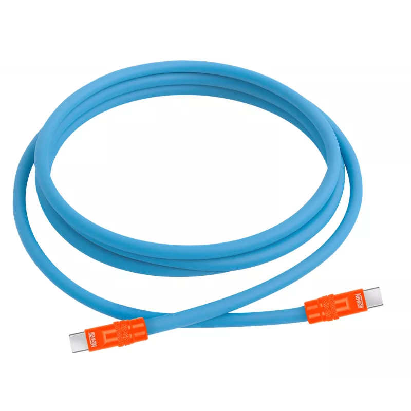 Newell USB-C - USB-C kaapeli 100W, 2 m, silikoni, sininen-oranssi