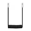 Newell USB-C - USB-C kaapeli 100W 1,5 m silikoni spiraalikaapeli musta
