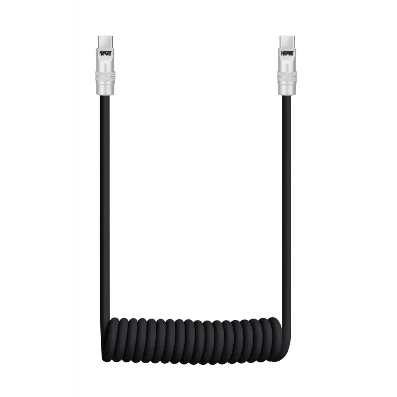 Newell USB-C - USB-C kaapeli 100W 1,5 m silikoni spiraalikaapeli musta