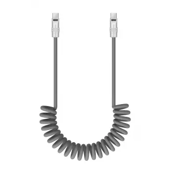 Newell USB-C - USB-C kaapeli 100W, 1,5 m, silikoni, kierretty, harmaa