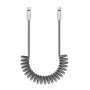 Newell USB-C - USB-C kaapeli 100W, 1,5 m, silikoni, kierretty, harmaa