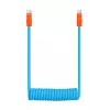 Newell USB-C - USB-C kaapeli 100W 1,5 m silikoni kierretty sininen-oranssi