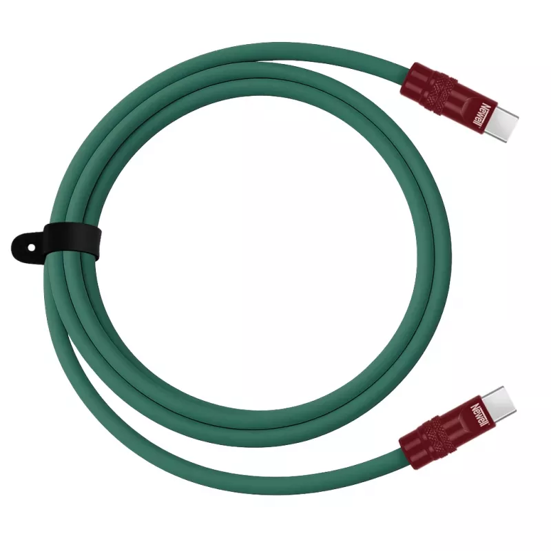 Newell USB-C - USB-C kaapeli 100W 2 m silikoni vihreä-burgundinpunainen