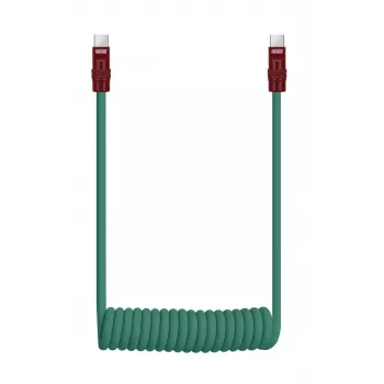 Newell USB-C - USB-C kaapeli 100W, 1,5 m, silikoni, kierretty, vihreä-burgundi