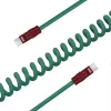 Newell USB-C - USB-C kaapeli 100W, 1,5 m, silikoni, kierretty, vihreä-burgundi