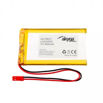 Akyga AKY0827 LP405090 Li-Po-akku 3,7 V 1800 mAh, PCM, JST 2,54 2-napainen, 150 mm