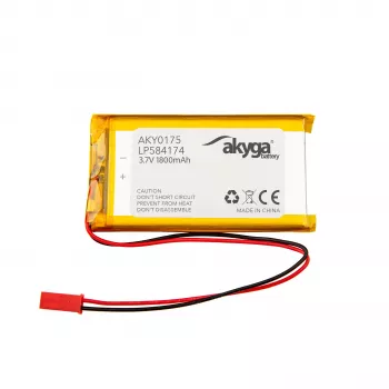 Akyga AKY0157 LP584174 Li-Po-akku 3,7 V 1800 mAh, PCM, JST 2,54 2-napainen, 150 mm