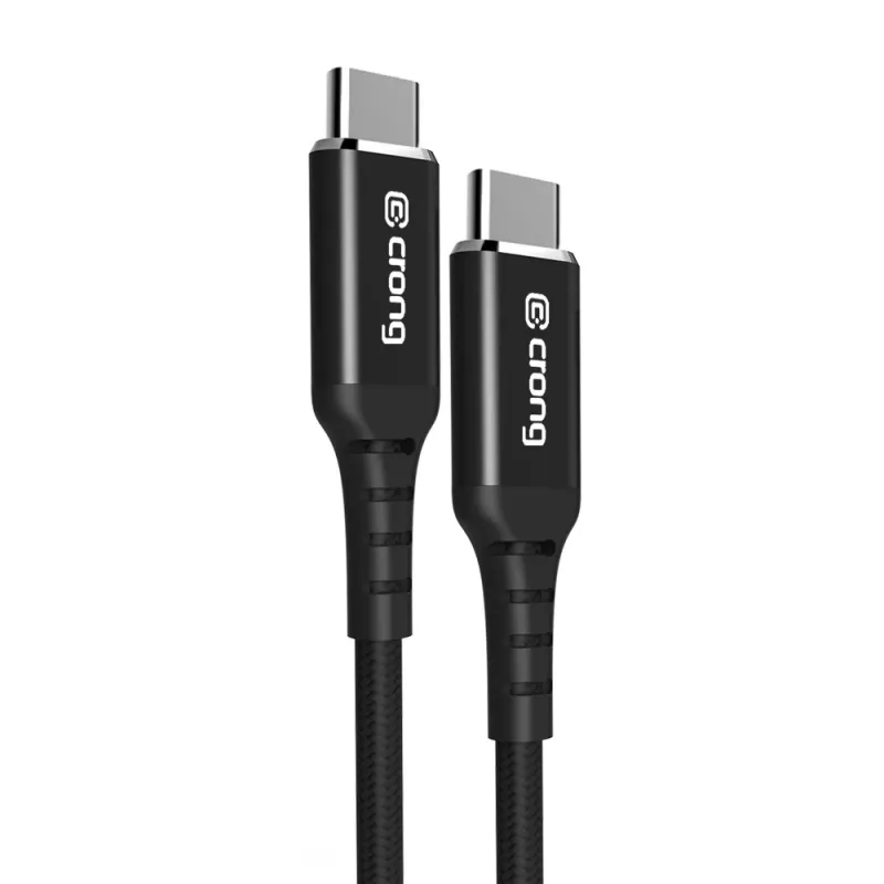 Crong Armor Link USB-C - USB-C -kaapeli 100W PD 5A 200cm musta