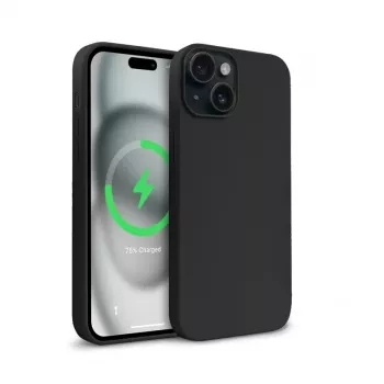 Crong Color Cover Magnetic Case Apple iPhone 15 Plus -kotelo MagSafe-yhteensopiva (musta)