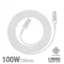 Crong Armor Link USB-C - USB-C -kaapeli 100W PD 5A 200cm valkoinen