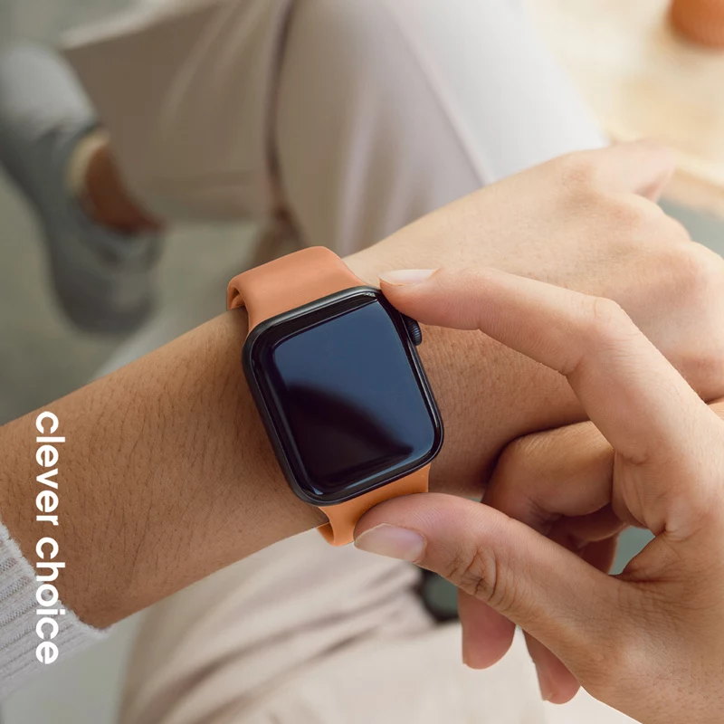 Crong Liquid Strap Apple Watch 38/40/41/42 mm -kellolle (oranssi)
