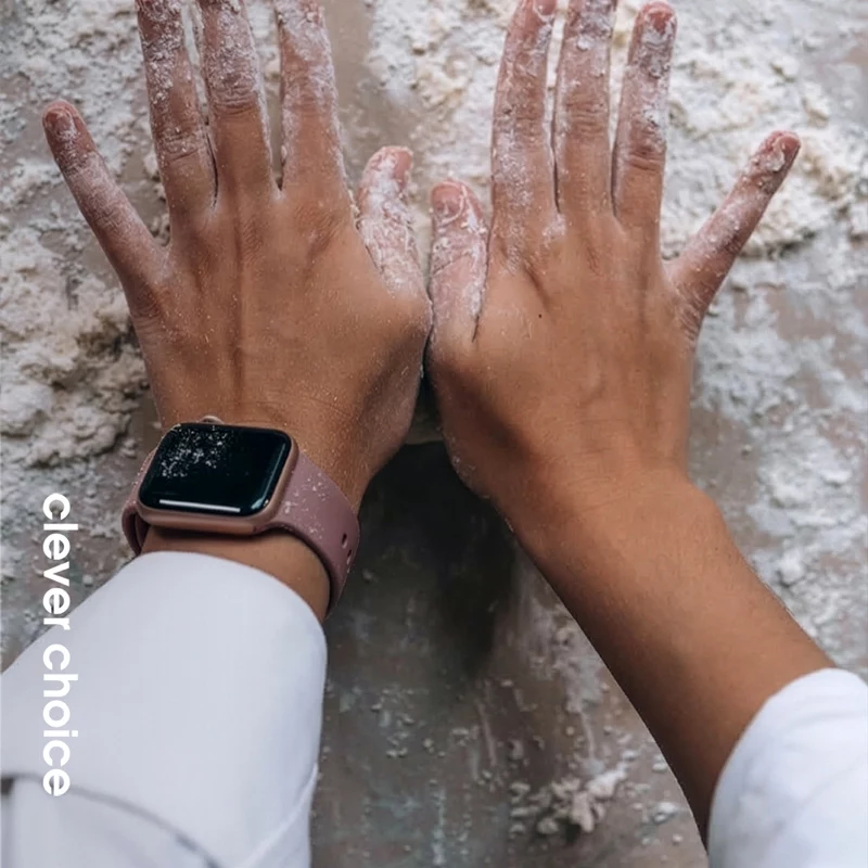 Crong Liquid Silicone Strap Apple Watch 38/40/41/42 mm -kellolle - Dusty Pink