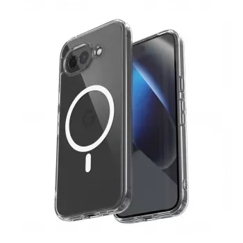 Crong Hybrid Clear Magnetic MagSafe -kotelo Google Pixel 10a -puhelimelle (läpinäkyvä)