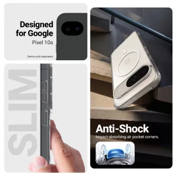 Crong Hybrid Clear Magnetic MagSafe -kotelo Google Pixel 10a -puhelimelle (läpinäkyvä)
