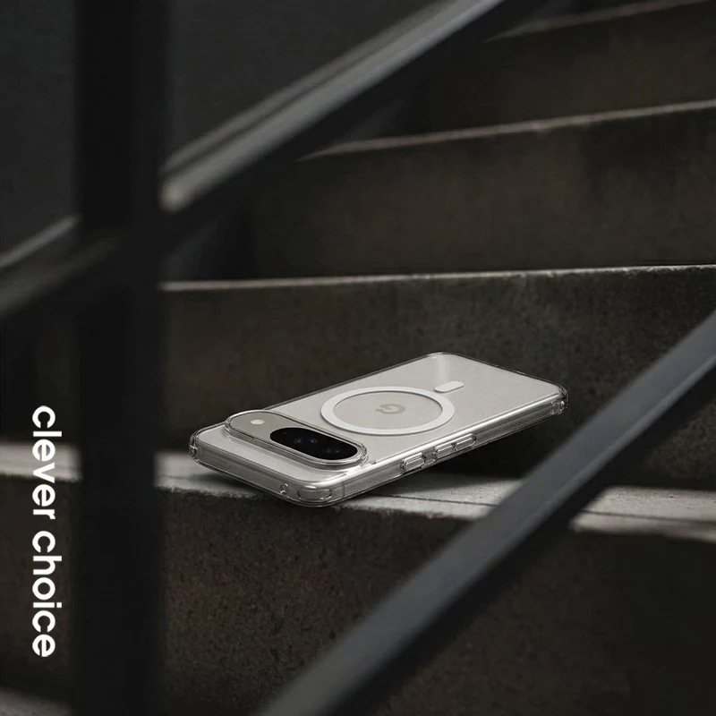 Crong Hybrid Clear Magnetic MagSafe -kotelo Google Pixel 10a -puhelimelle (läpinäkyvä)