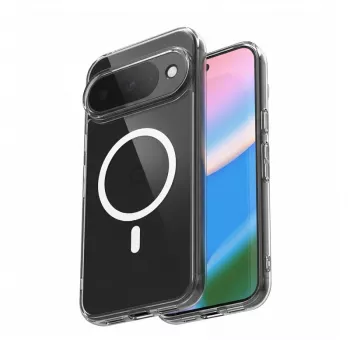 Crong Hybrid Clear Magnetic -kotelo MagSafe-yhteensopiva Google Pixel 10 / 10 Pro -puhelimelle, läpinäkyvä