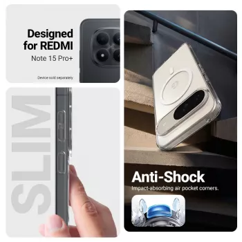 Crong Hybrid Clear Magnetic Case MagSafe Xiaomi Redmi Note 15 Pro+ 5G -puhelimelle (läpinäkyvä)