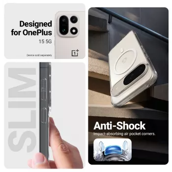 Crong Hybrid Clear Magnetic MagSafe -kotelo OnePlus 15 -puhelimelle (läpinäkyvä)