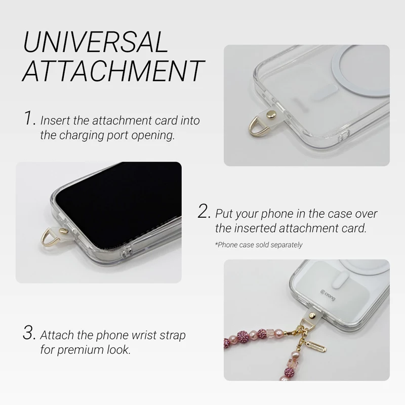 Crong Phone Charm - Beige Twist punottu nailonkaulahihna