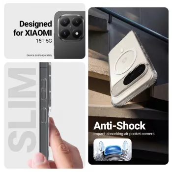 Crong Hybrid Clear Magnetic MagSafe -kotelo Xiaomi 15T:lle (läpinäkyvä)