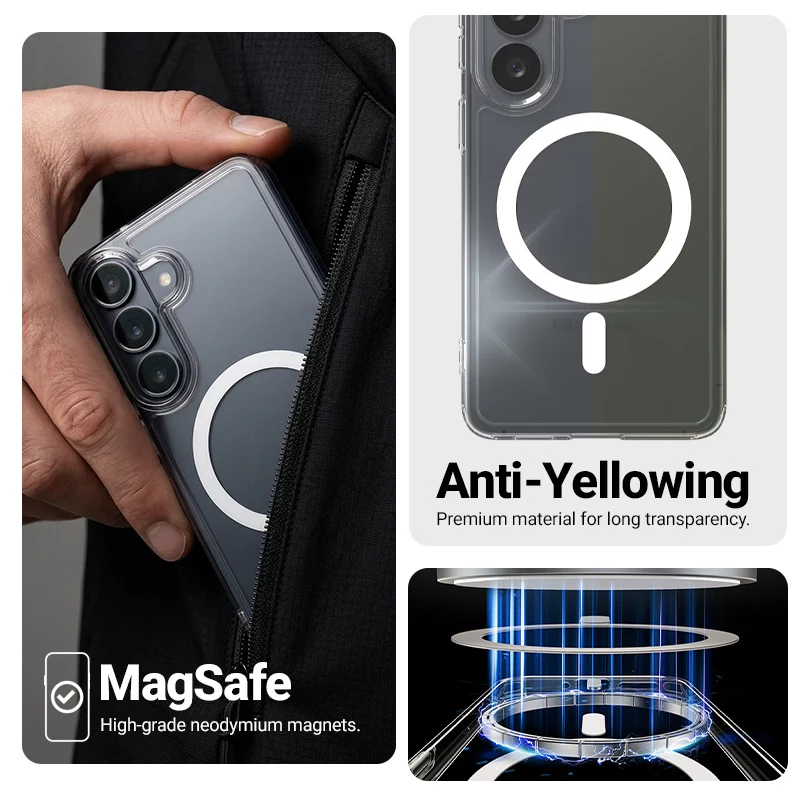 Crong Hybrid Clear Magnetic Case MagSafe -kotelo Nothing Phone 4a Pro (läpinäkyvä)