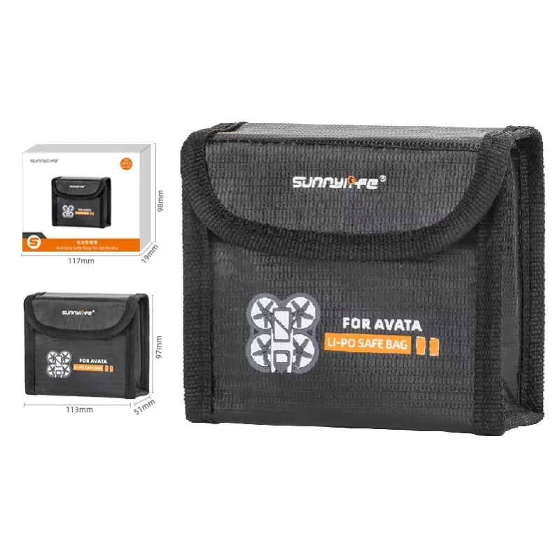 SUNNYLIFE suojakotelo 2x DJI Avata -akulle - EVA-kovakotelo, musta