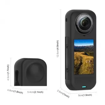 PULUZ PU757B objektiivinsuojus ja silikoninen suojakotelo Insta360 X5 -kameralle