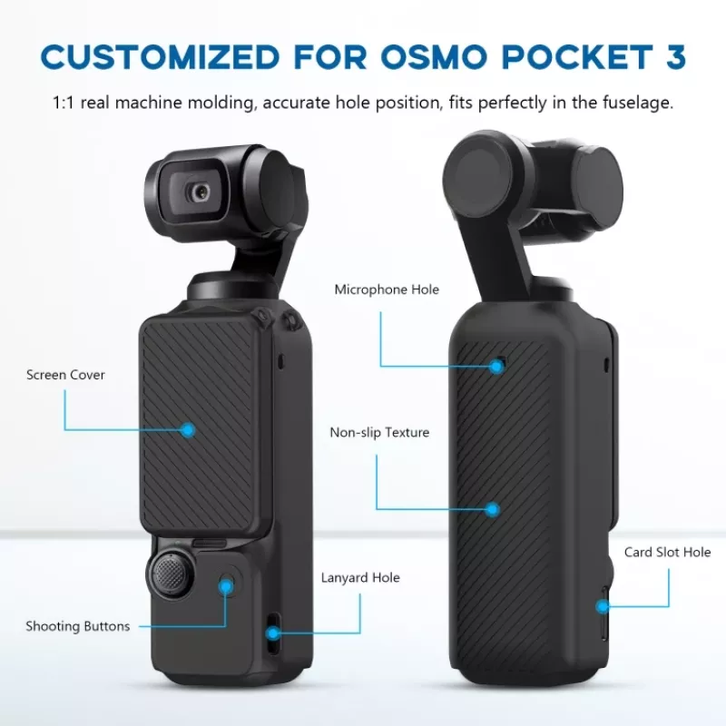 PULUZ silikoninen suojakotelo DJI Osmo Pocket 3 -kameralle - musta
