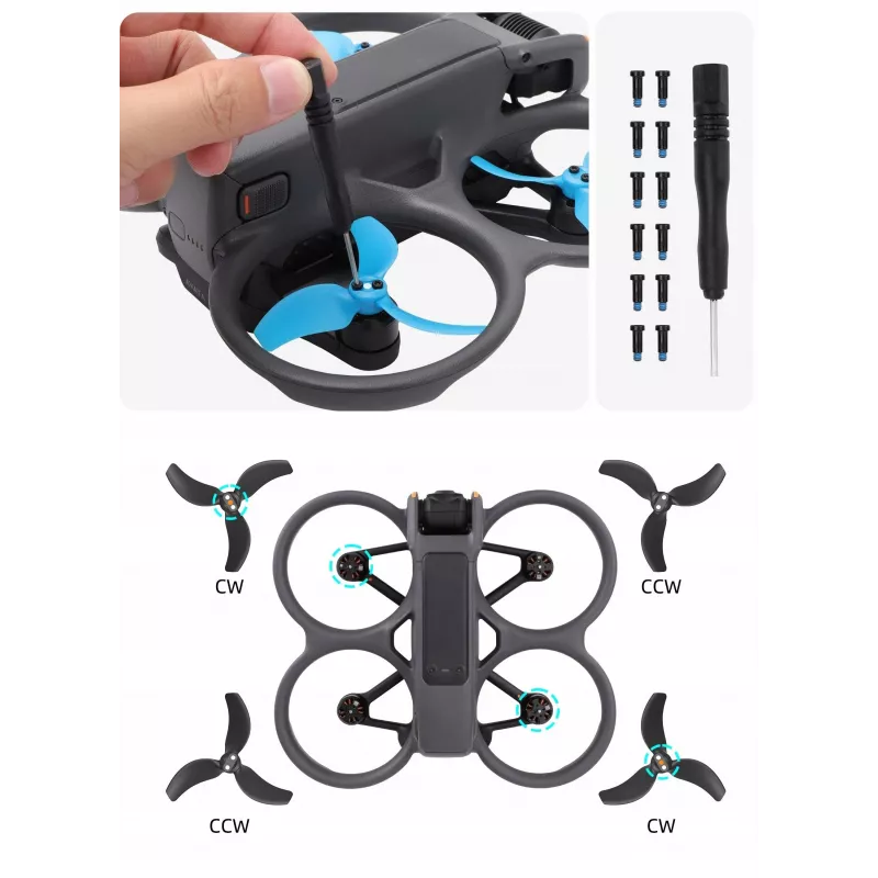 SUNNYLIFE 3032S-2-D potkurisarja 4 kpl DJI Avata 2 -droonille - musta