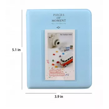 LOVEINSTANT valokuva-albumi 64 kuvalle Fujifilm Instax Mini 13 12 11 40 41 99 Evo Link / sininen
