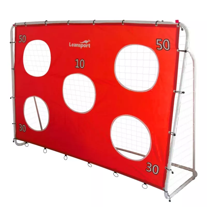 LEAN TOYS jalkapallon harjoitusmaali maalimatolla punainen 213x152x75cm