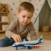LEAN TOYS matkustajalentokone vetomoottorilla, metalli, valo, ääni, 23 cm