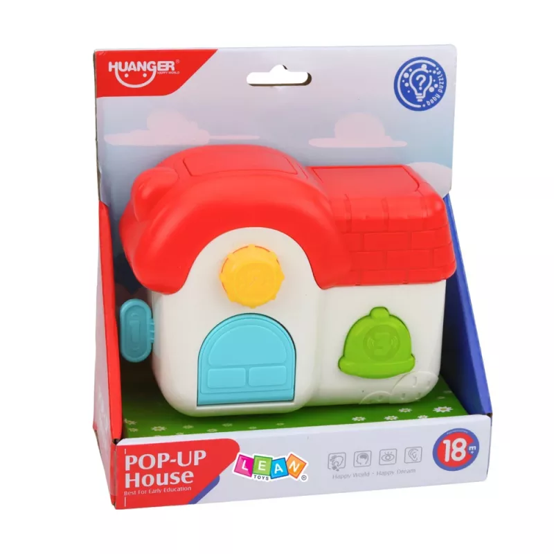 LEAN TOYS interaktiivinen oppimistalo taaperoille - pop-up-eläimet