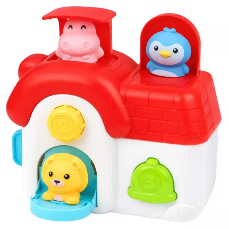LEAN TOYS interaktiivinen oppimistalo taaperoille - pop-up-eläimet